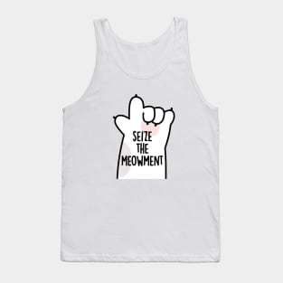 Seize The Meowment Positive Cat Pun Tank Top